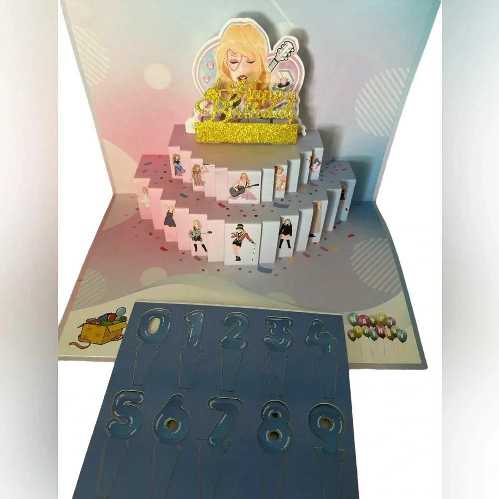 2-Taylor Swift Happy Birthday Card Swiftie Gift Eras Tour Pop Up 2 Card Set